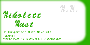 nikolett must business card